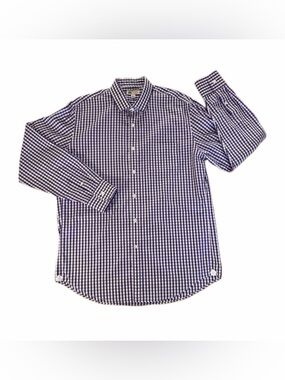 Thomas Mason for J.Crew Purple Check Cotton Long Sleeve Button-Up Shirt Large